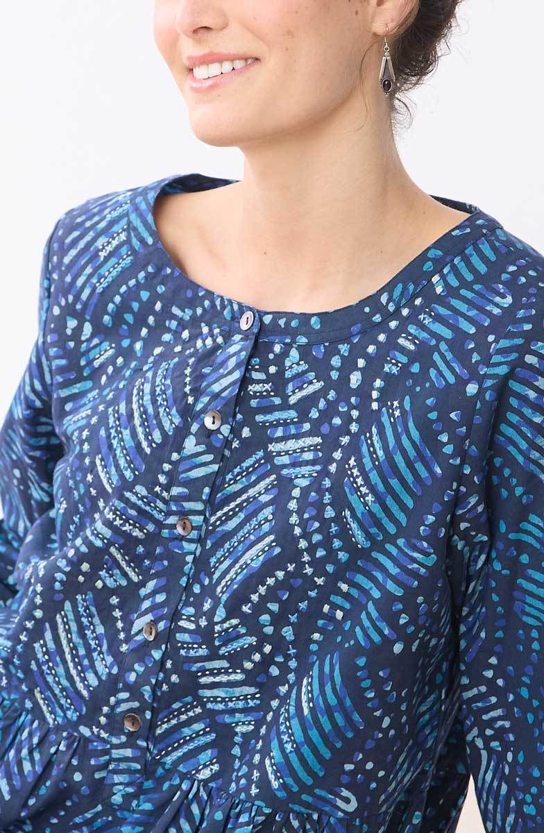 Kashvi Tiered Midi Dress - Deep sea/Charcoal - Image 3