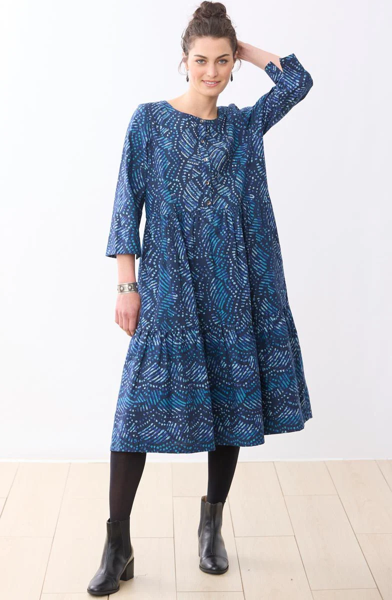 Kashvi Tiered Midi Dress - Deep sea/Charcoal - Image 4