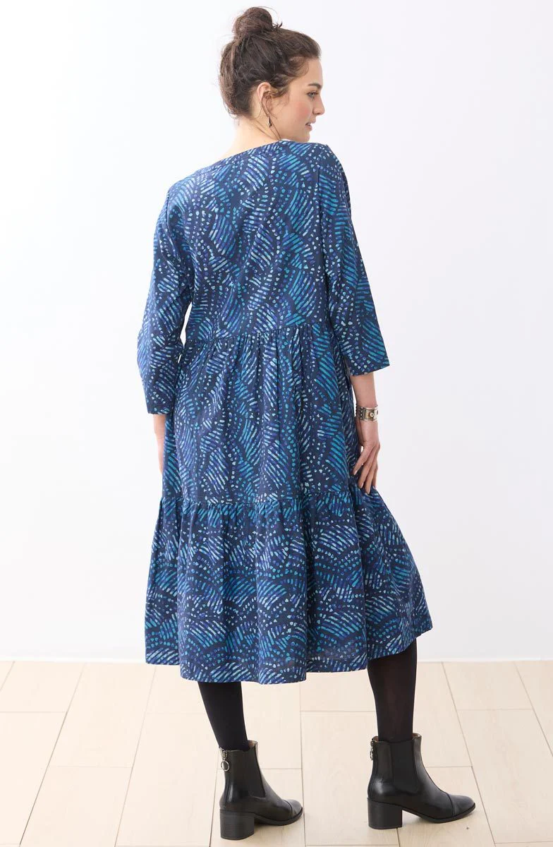 Kashvi Tiered Midi Dress - Deep sea/Charcoal - Image 5