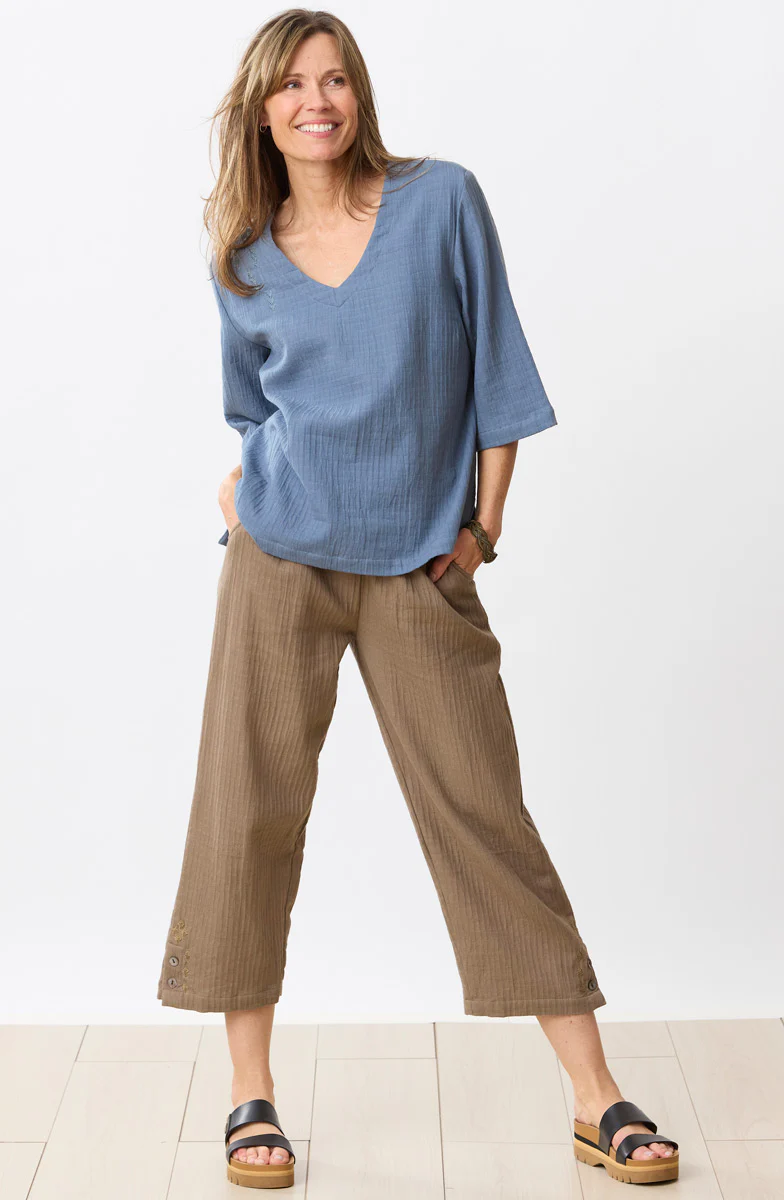 Kesari Cotton Dobby Gauze Crop Pant - Image 11