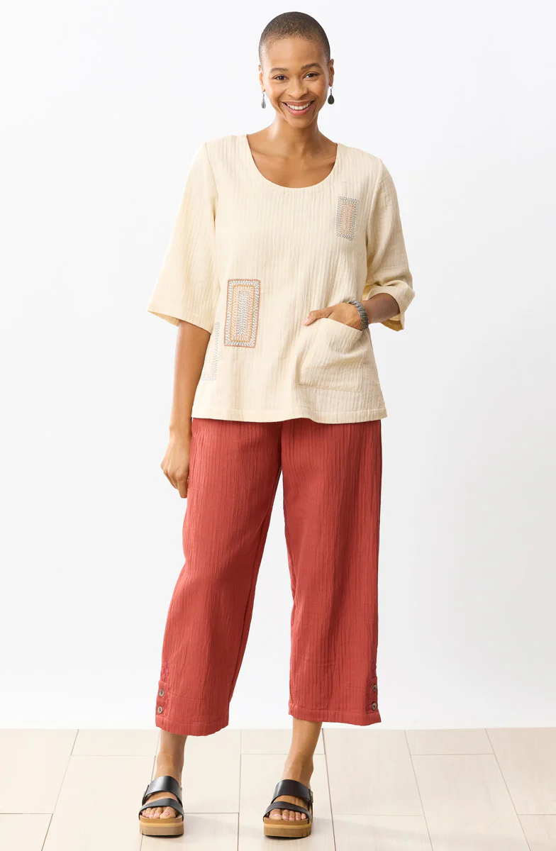 Kesari Cotton Dobby Gauze Crop Pant - Image 13