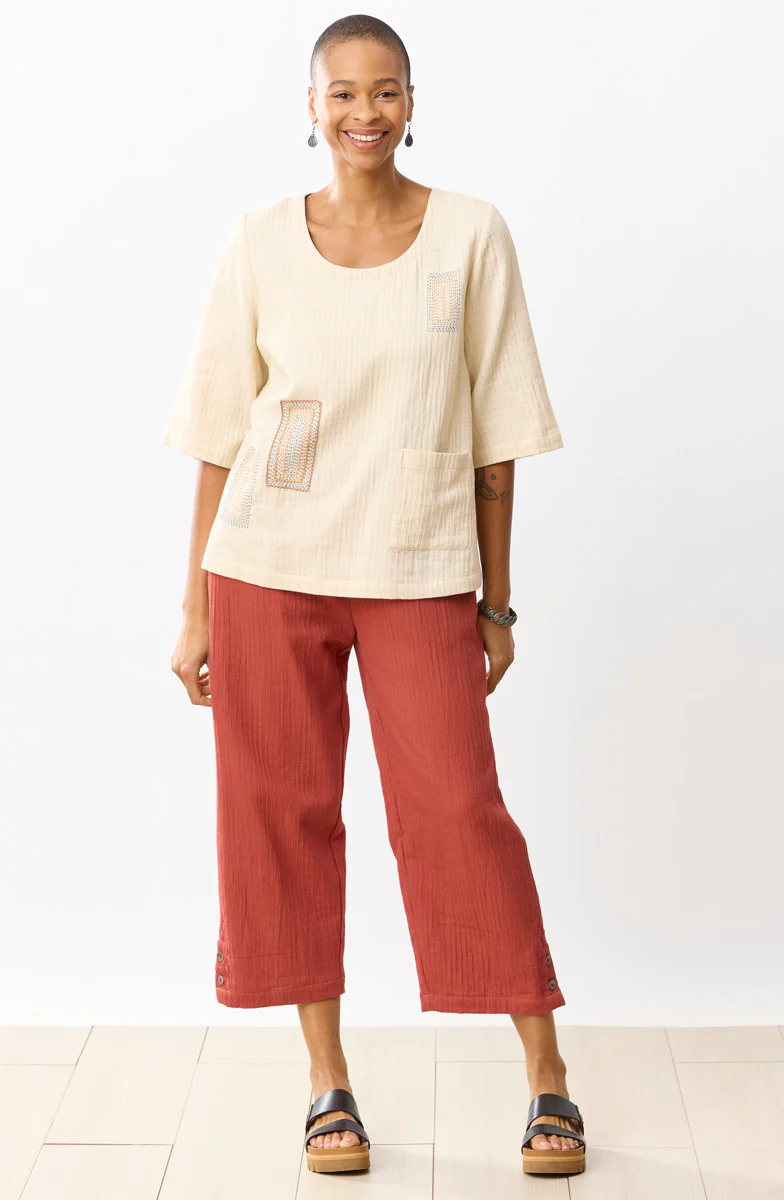 Kesari Cotton Dobby Gauze Crop Pant - Image 17