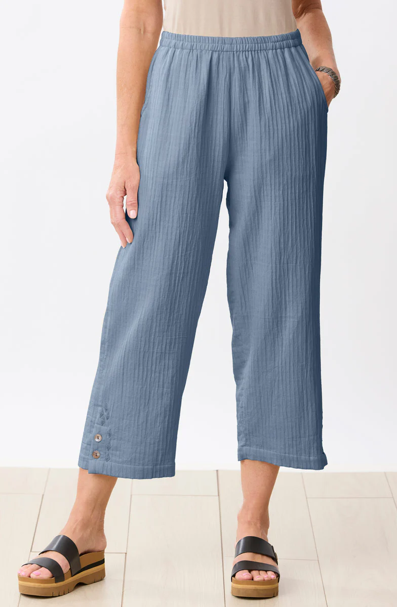 Kesari Cotton Dobby Gauze Crop Pant - Image 2