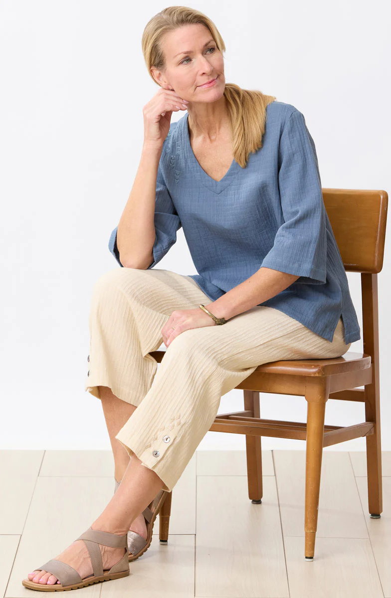 Kesari Cotton Dobby Gauze Crop Pant - Image 22