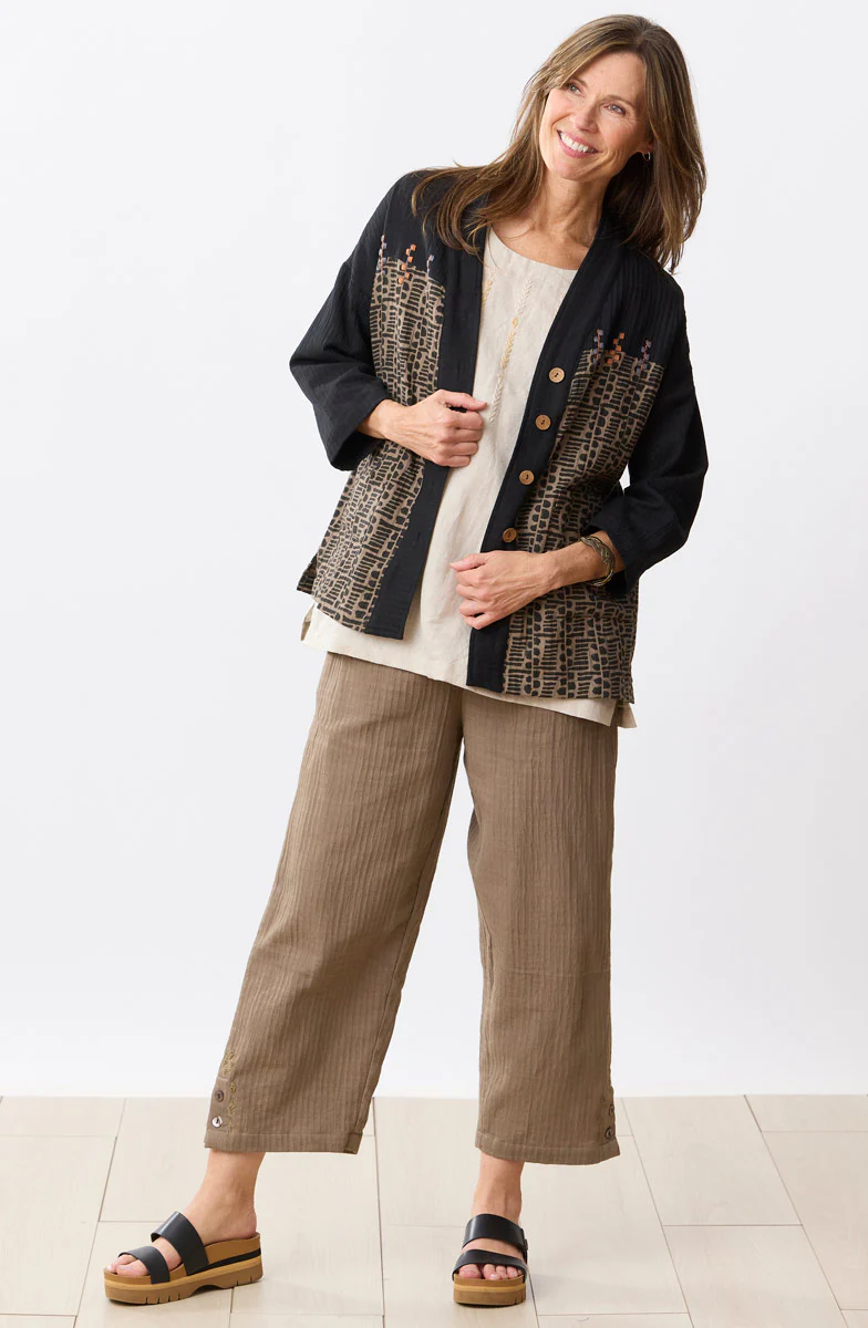 Kesari Cotton Dobby Gauze Crop Pant - Image 5