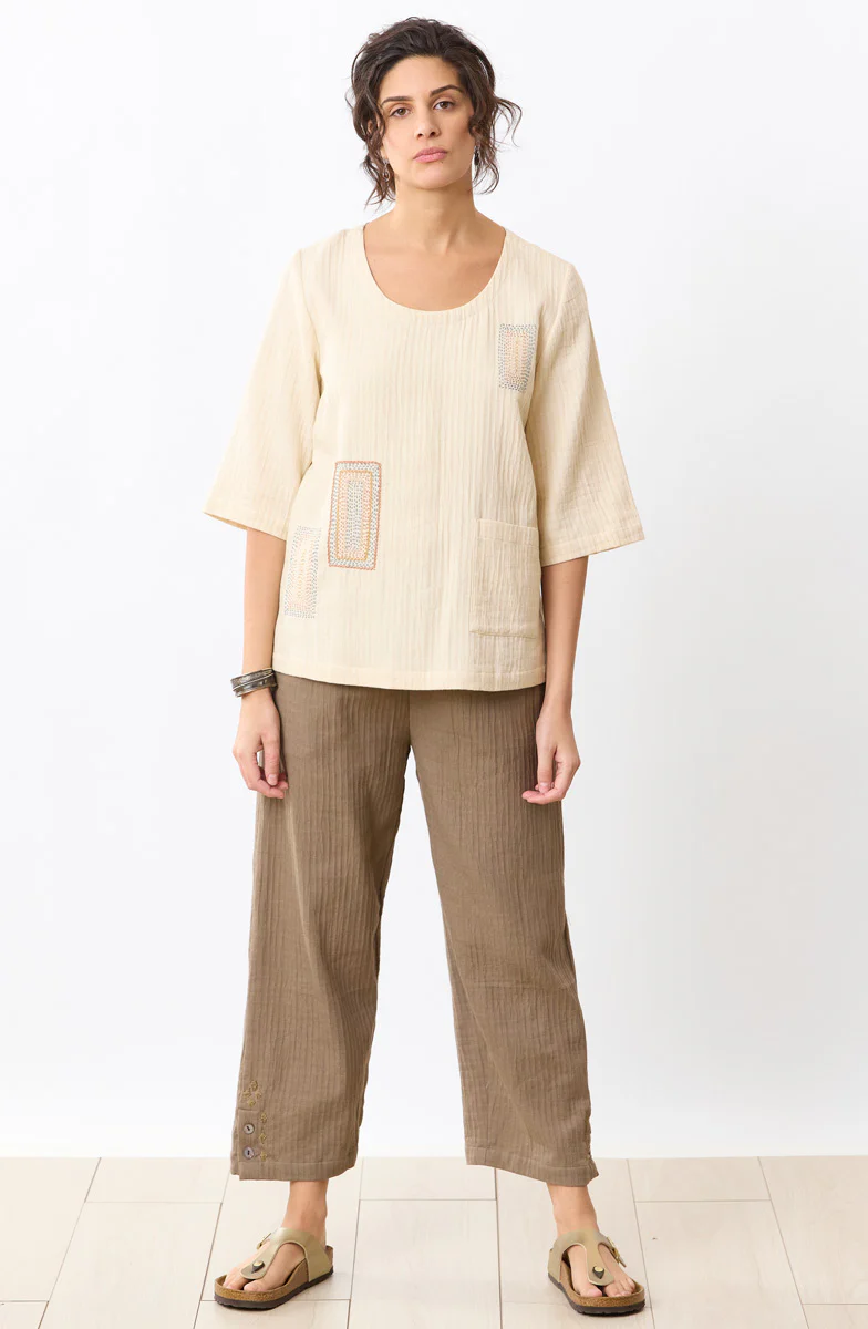 Kesari Cotton Dobby Gauze Crop Pant - Image 9
