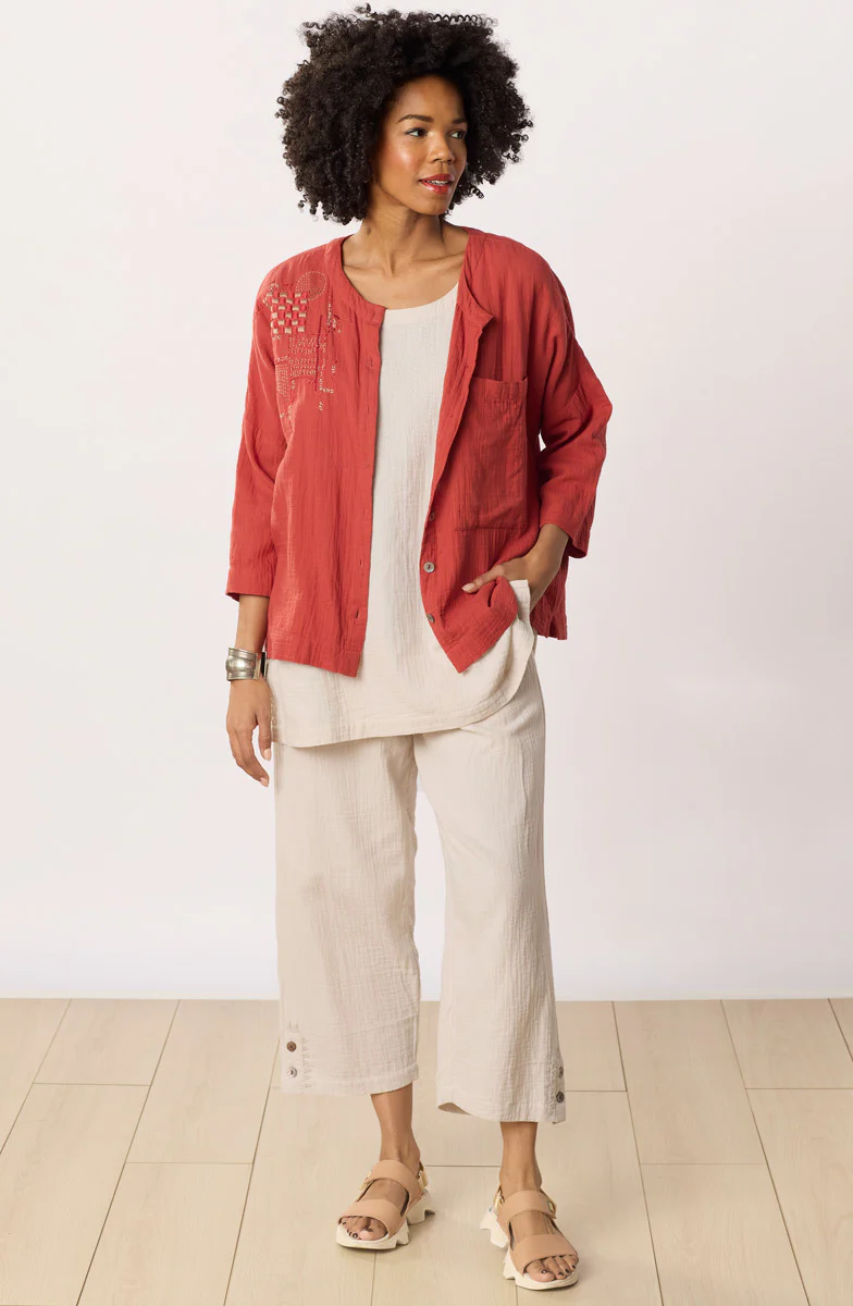 Kesari Cotton Double Gauze Crop Pant - Image 10