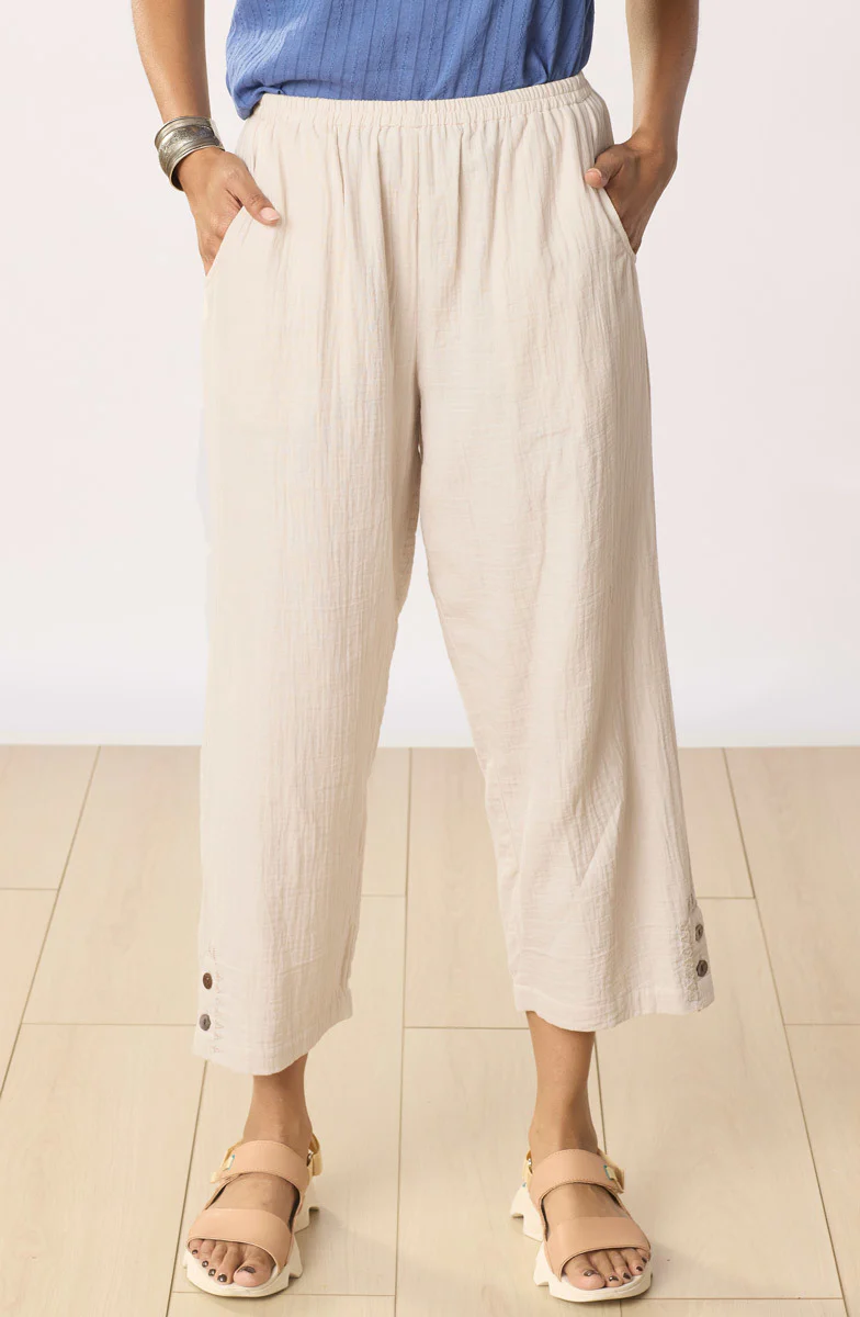 Kesari Cotton Double Gauze Crop Pant - Image 11