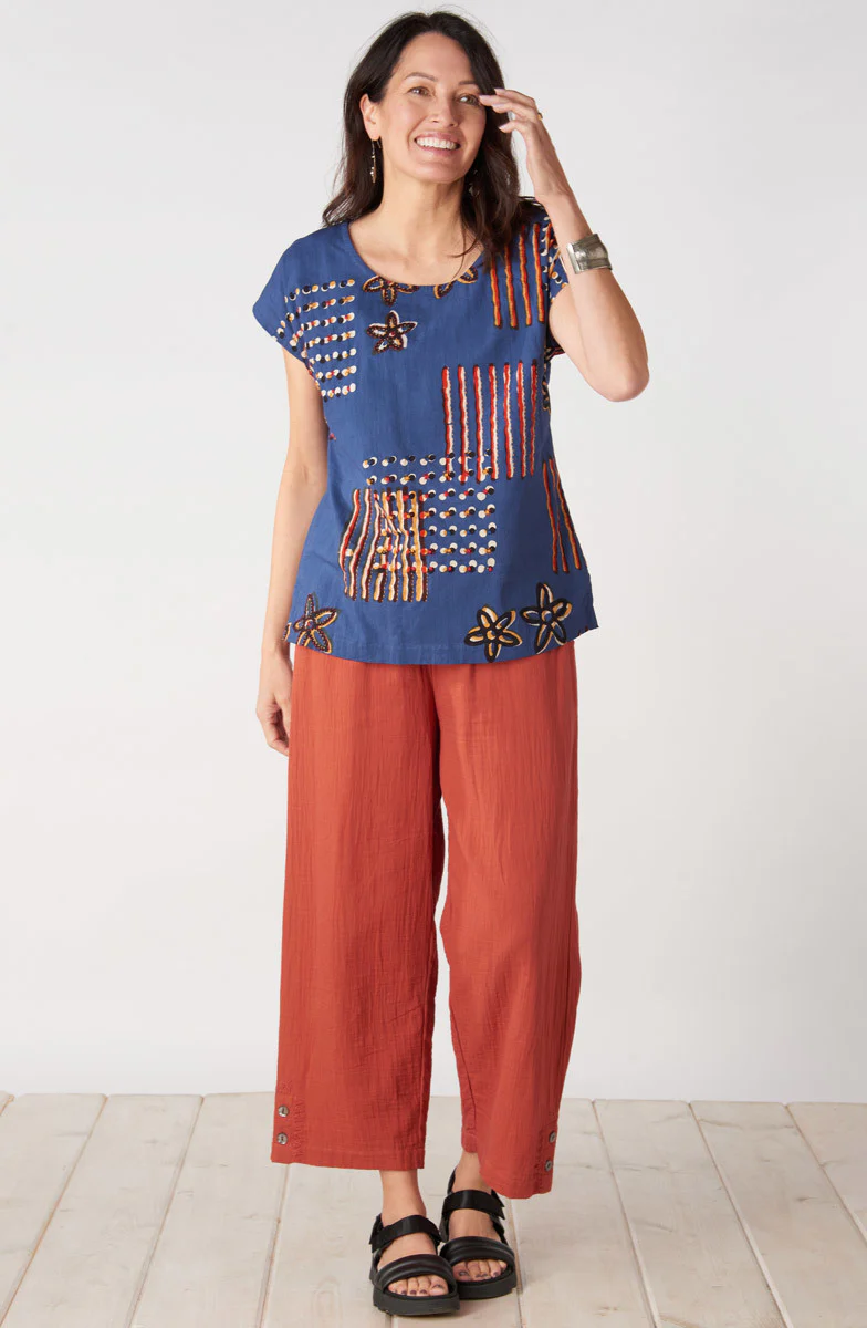 Kesari Cotton Double Gauze Crop Pant - Image 17