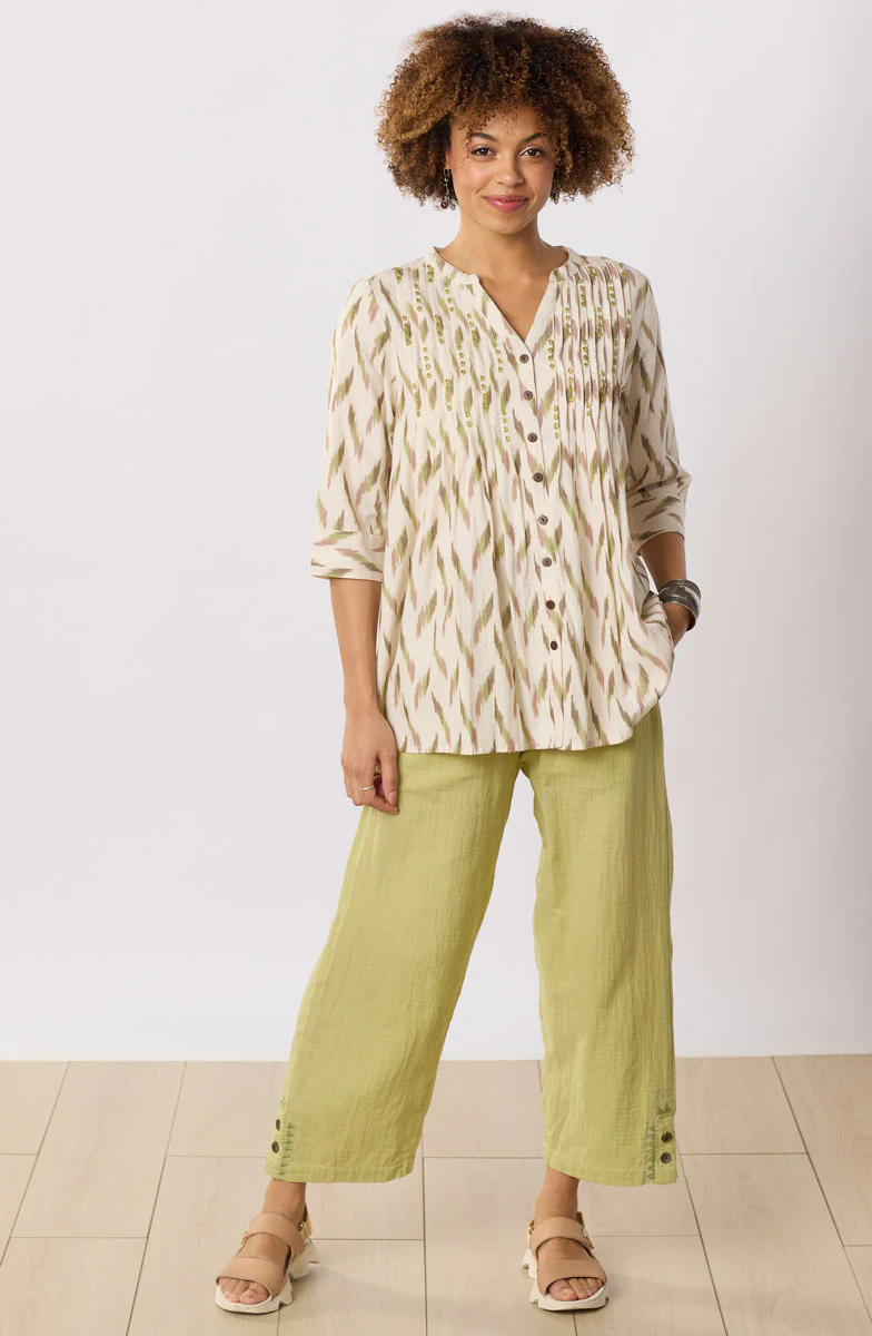 Kesari Cotton Double Gauze Crop Pant - Image 3