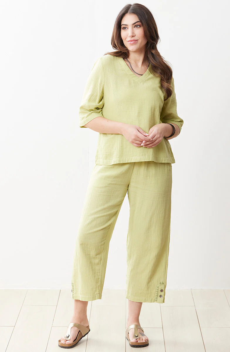 Kesari Cotton Double Gauze Crop Pant - Image 4