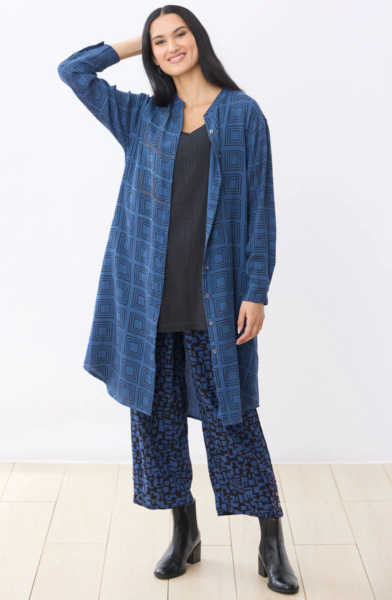 Kesari Pull-On Crop Pant - Marine/Black - Image 5
