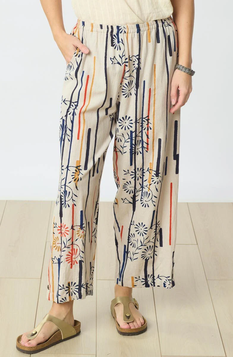 Kesari Pull-On Crop Pant - Natural/Multi - Image 3
