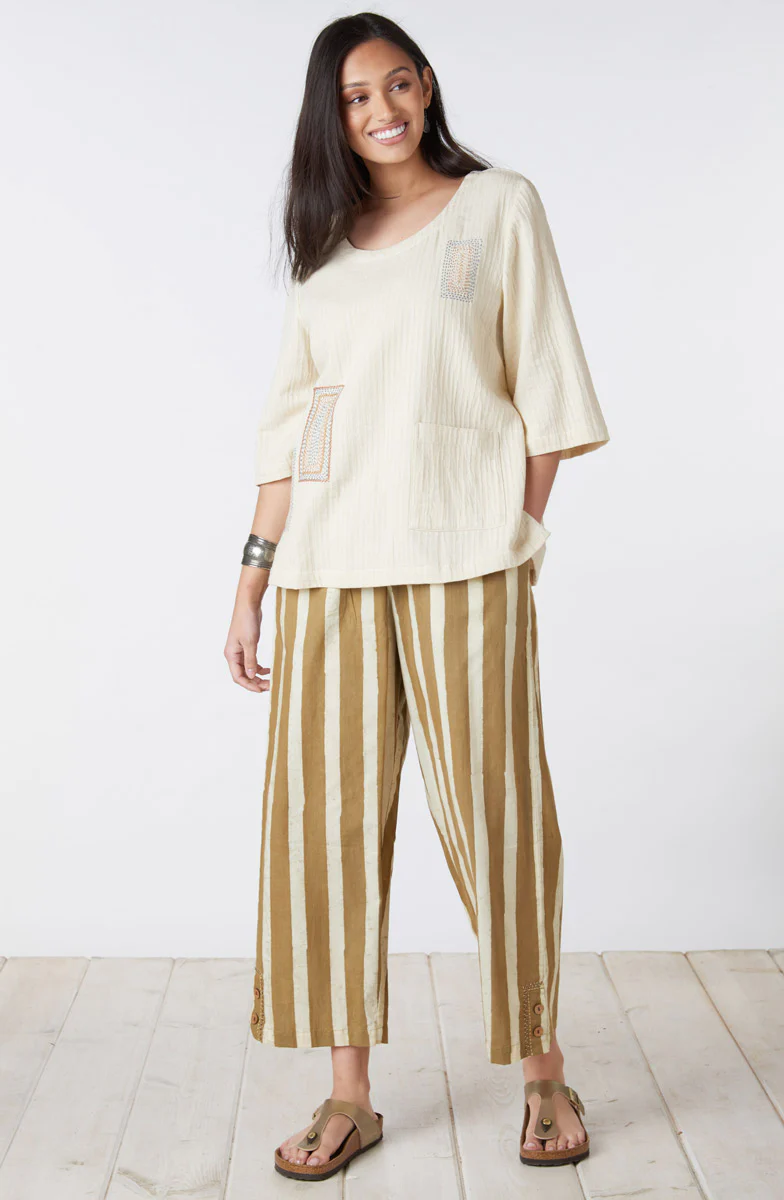 Kesari Pull-On Crop Pant - Straw - Image 2