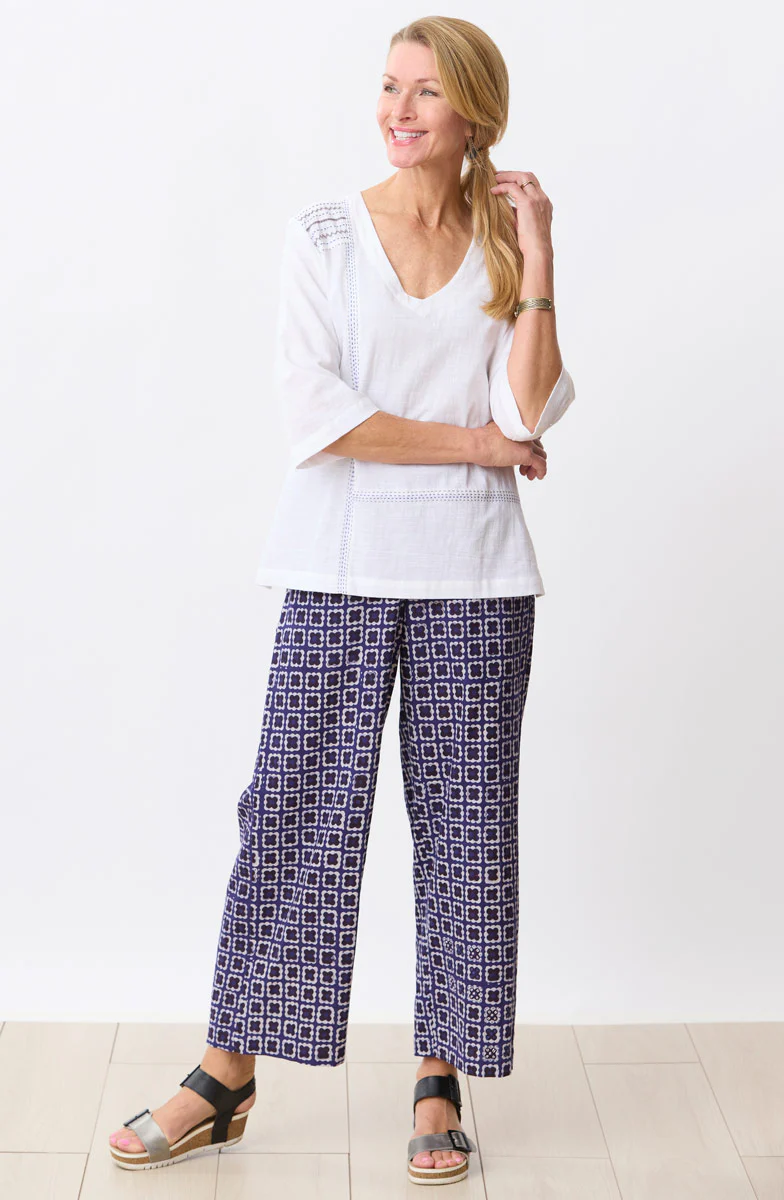 Kochi Slub Cotton V-Neck Top - Image 4