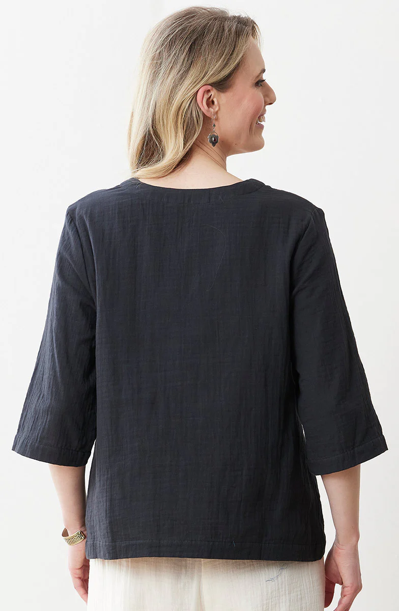 Kochi Double Gauze V-Neck Top - Image 11