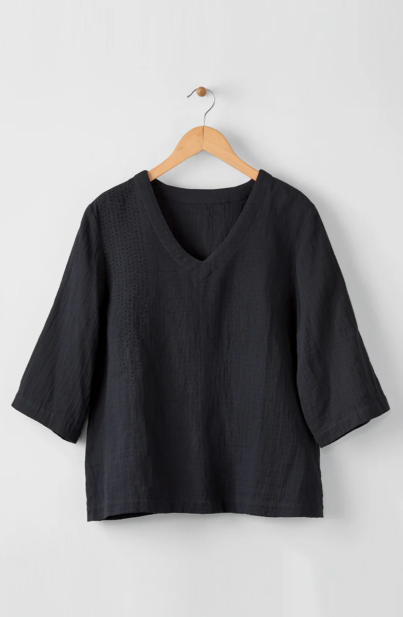 Kochi Double Gauze V-Neck Top - Image 14