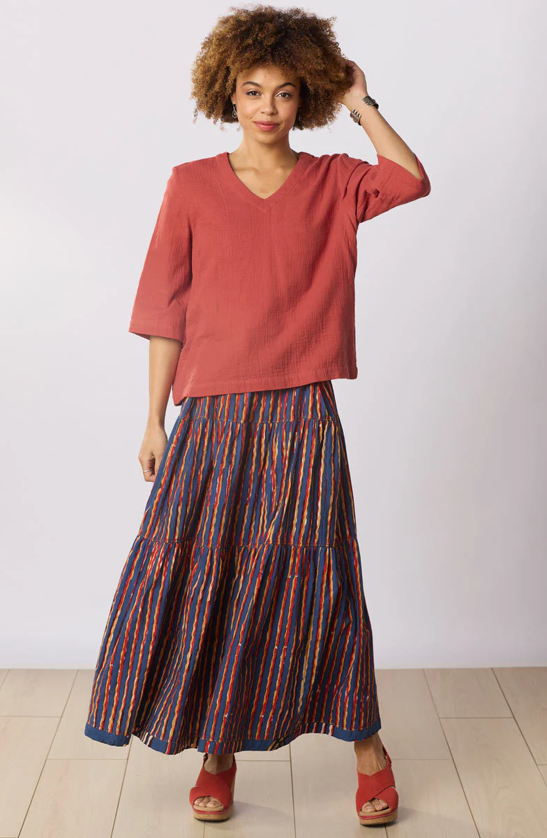 Kochi Double Gauze V-Neck Top - Image 27