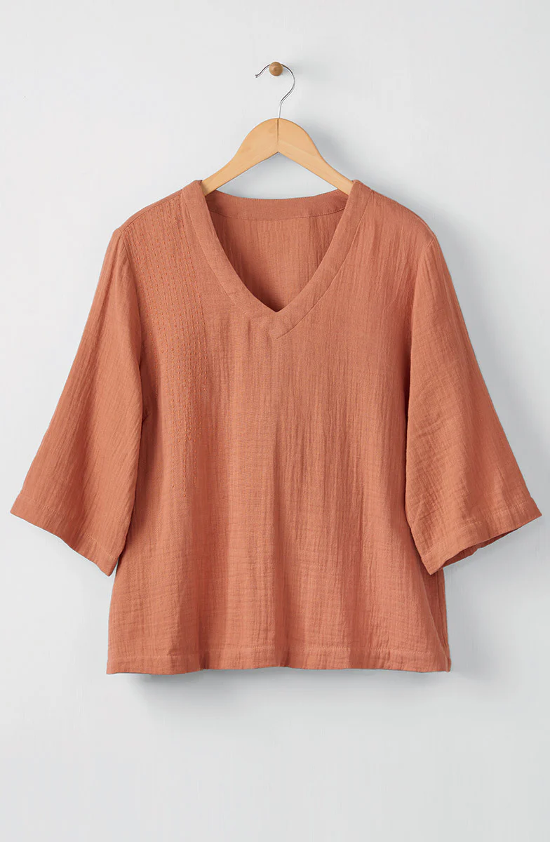 Kochi Double Gauze V-Neck Top - Image 35
