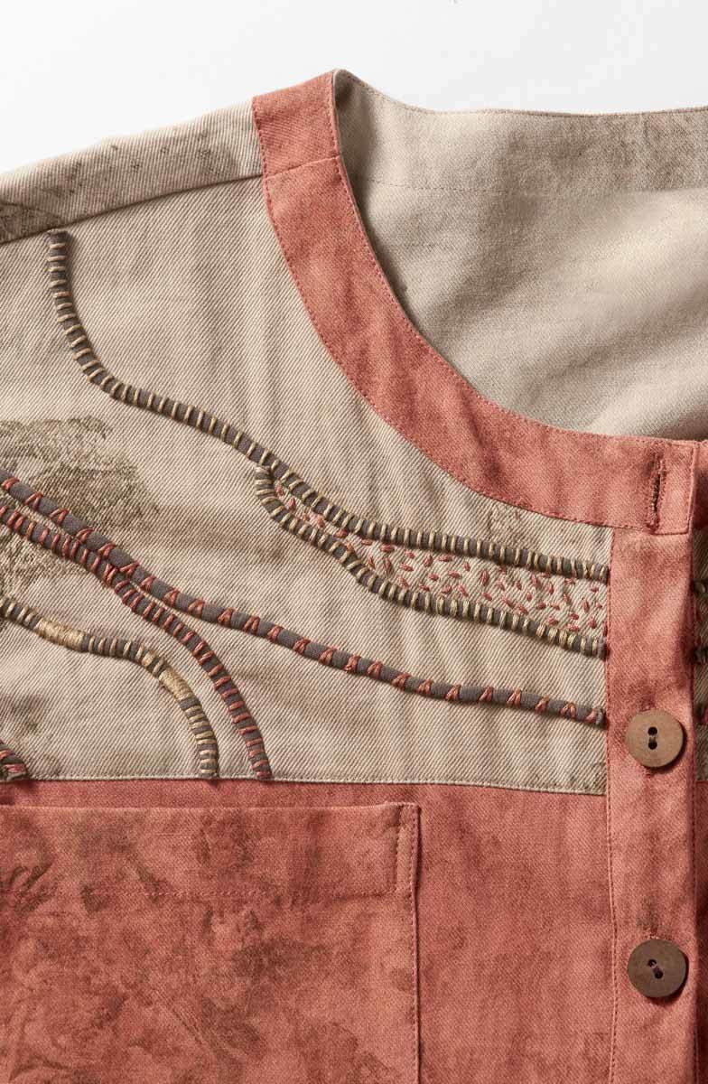 Kolar Eco Print Cotton Twill Jacket - Madder root - Image 3