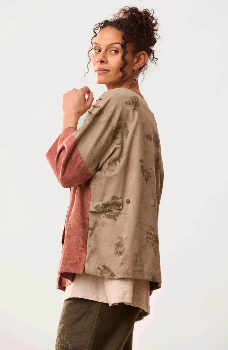 Kolar Eco Print Cotton Twill Jacket - Madder root - Image 4