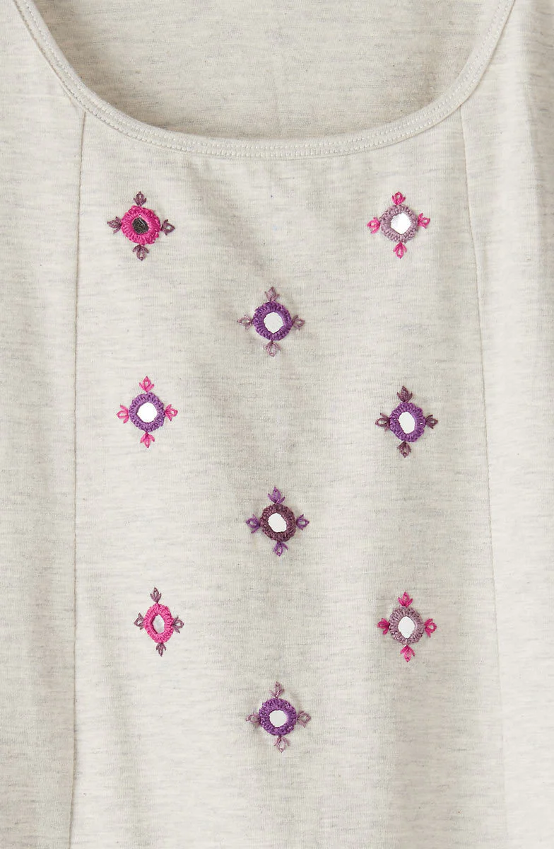 Kripa Cotton Jersey A-line Tank - Oatmeal - Image 3