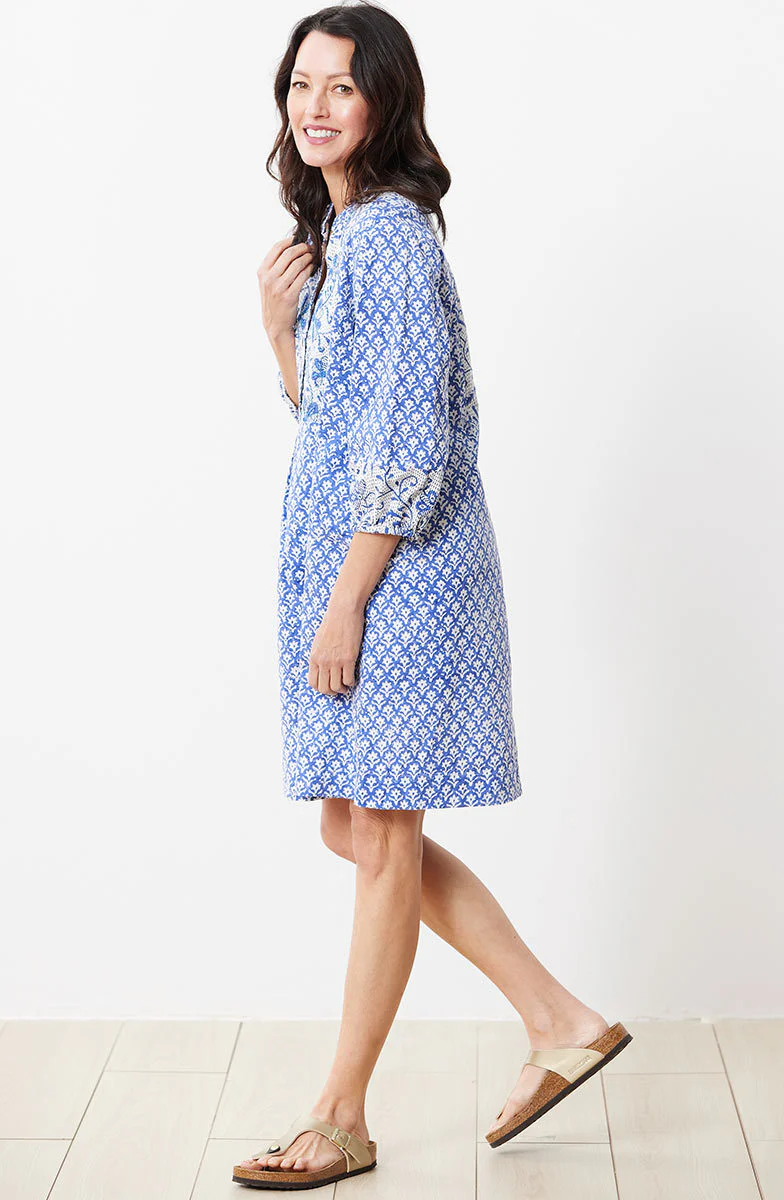 Kusum Organic Dress - Sapphire/Cool white - Image 4