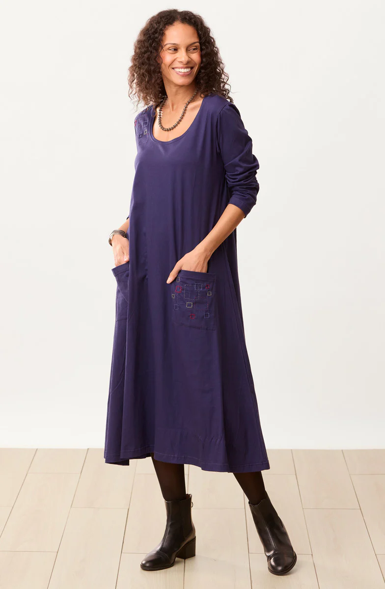Supriya Jersey A-line Long-Sleeve Midi Dress - Image 11
