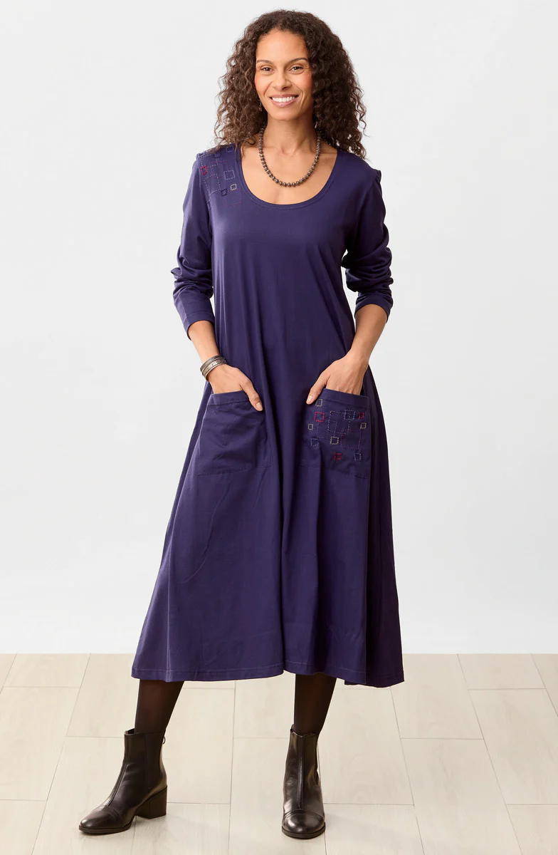 Supriya Jersey A-line Long-Sleeve Midi Dress - Image 13