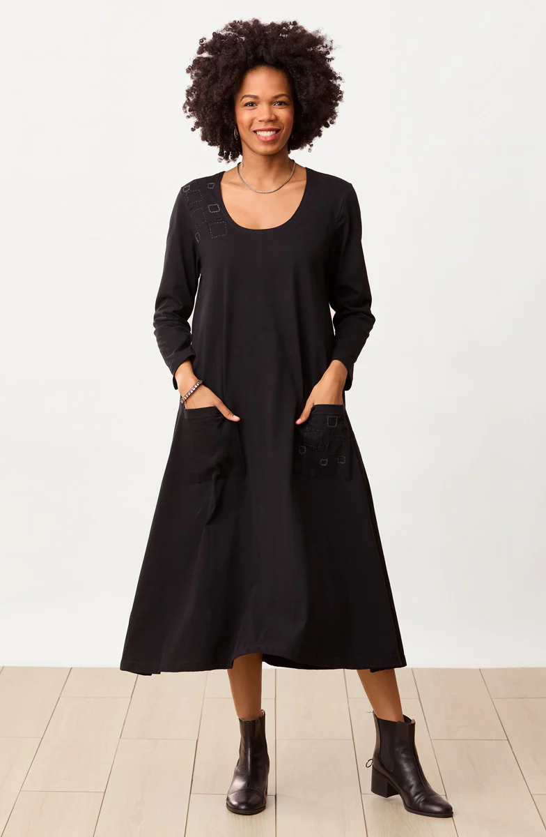 Supriya Jersey A-line Long-Sleeve Midi Dress - Image 3