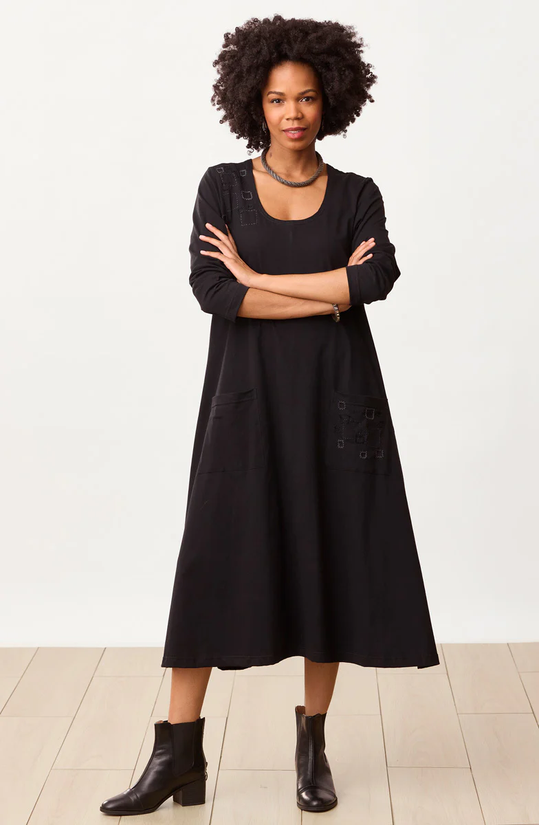 Supriya Jersey A-line Long-Sleeve Midi Dress - Image 5