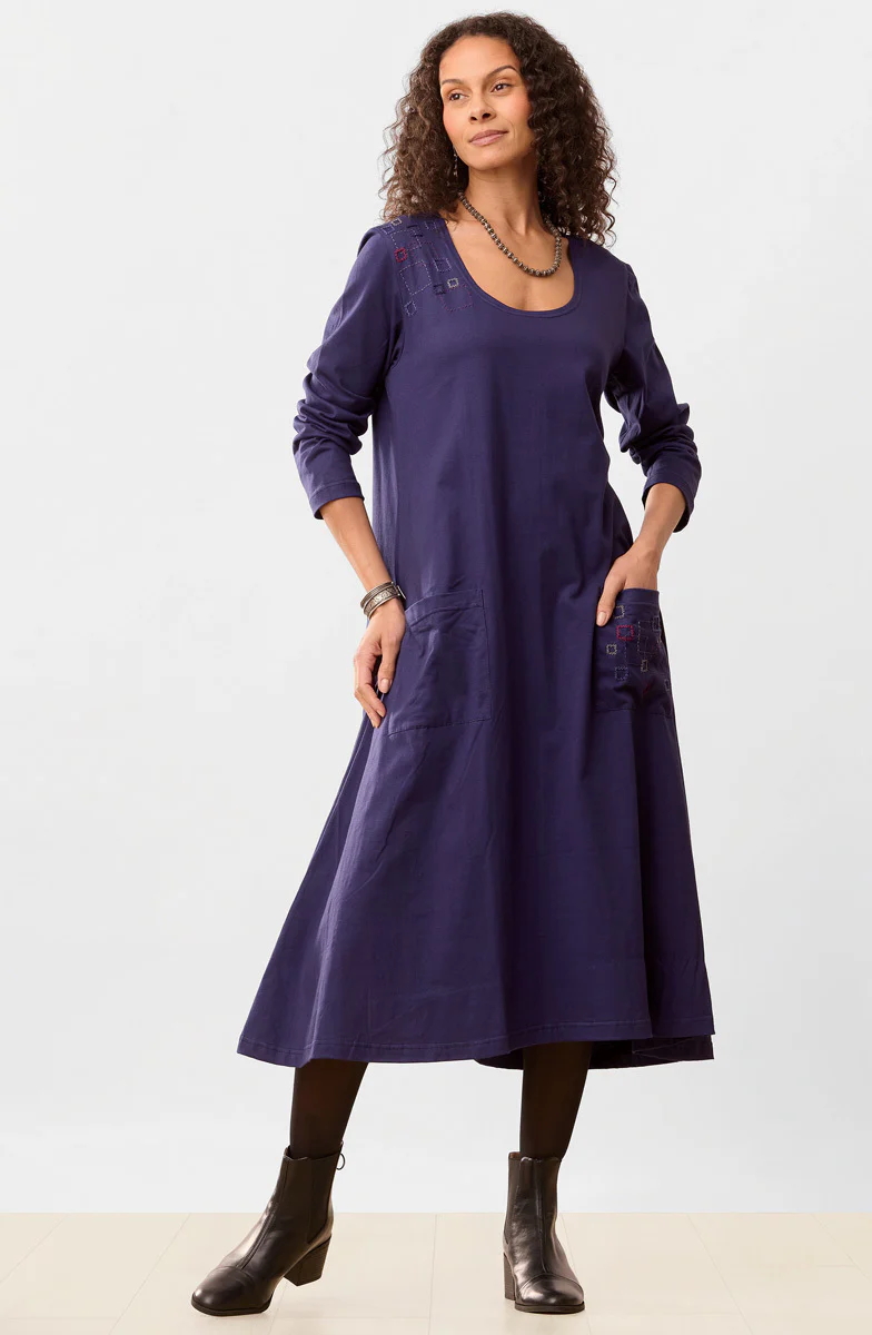 Supriya Jersey A-line Long-Sleeve Midi Dress - Image 9