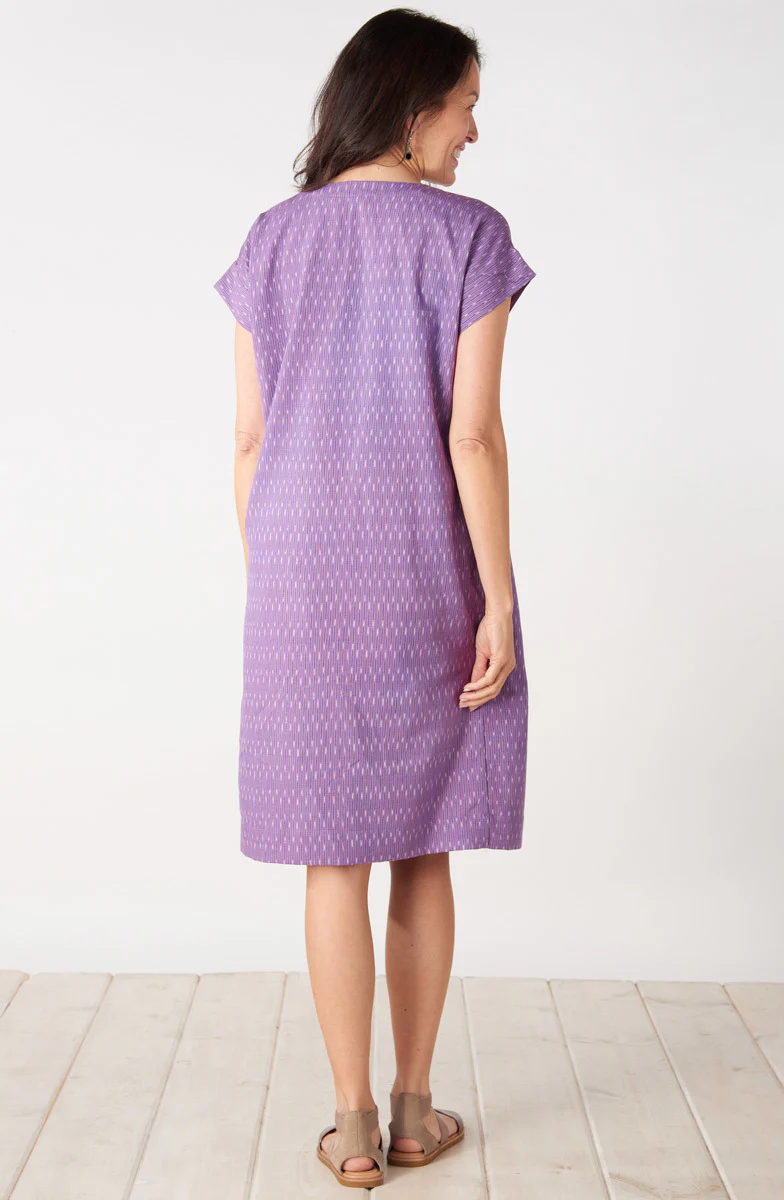 Mahika Notch-Neck Knee-Length Dress - Purple - Image 5