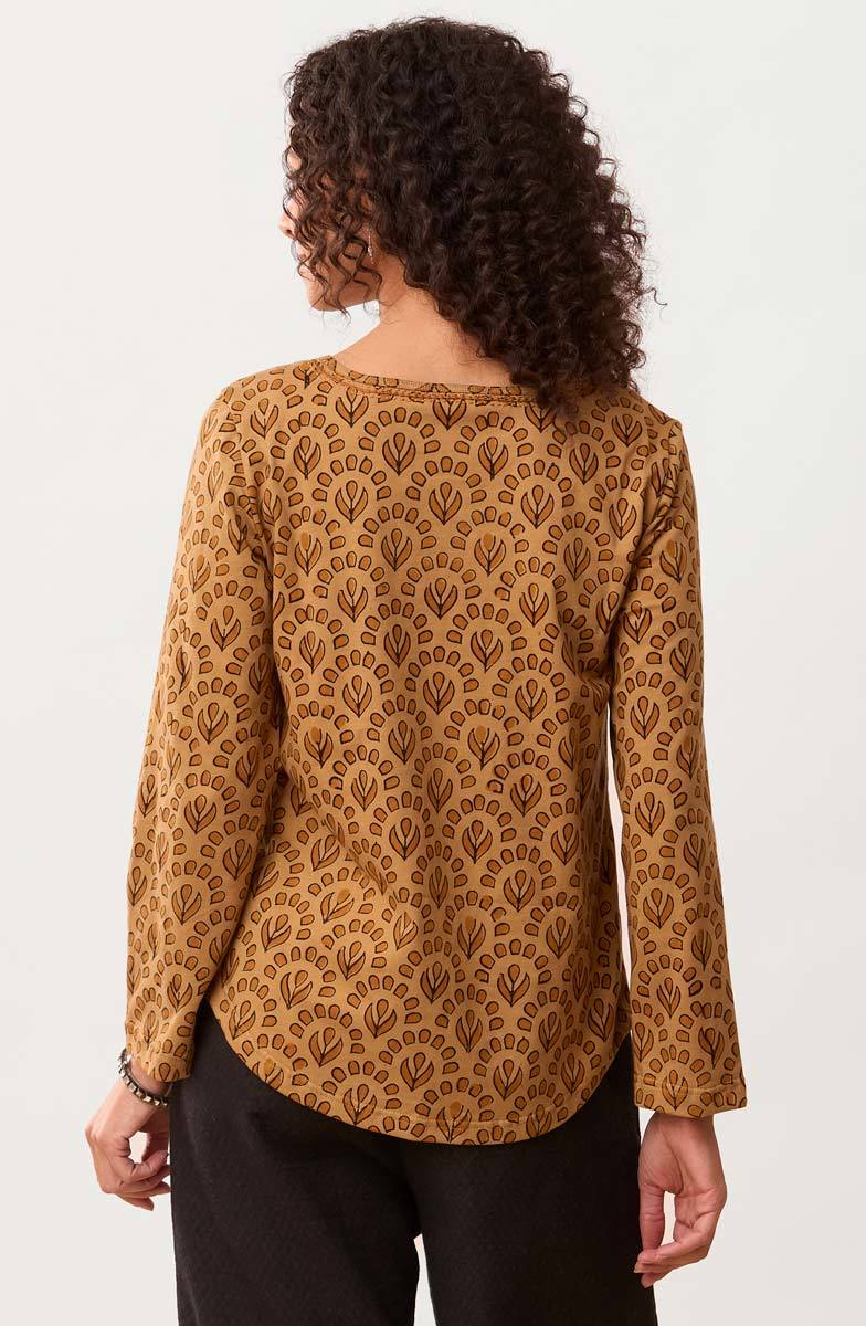 Maira Block Print Cotton Jersey Tee - Cedar - Image 4