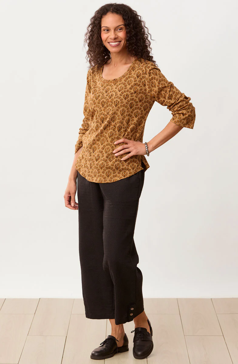 Maira Block Print Cotton Jersey Tee - Cedar - Image 5