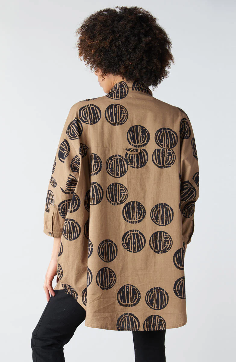 Mandvi Button-Down Oversized Shirt - Shale/Black - Image 4
