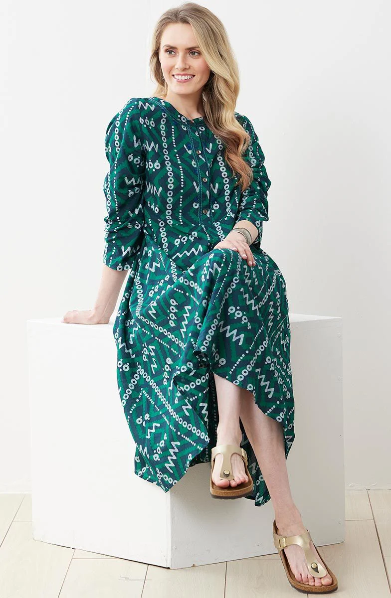 Mangala Dress - Navy/Jade - Image 2