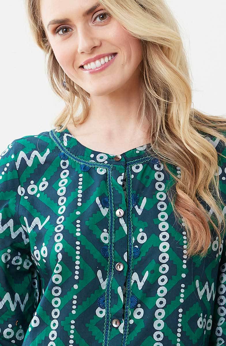 Mangala Dress - Navy/Jade - Image 3