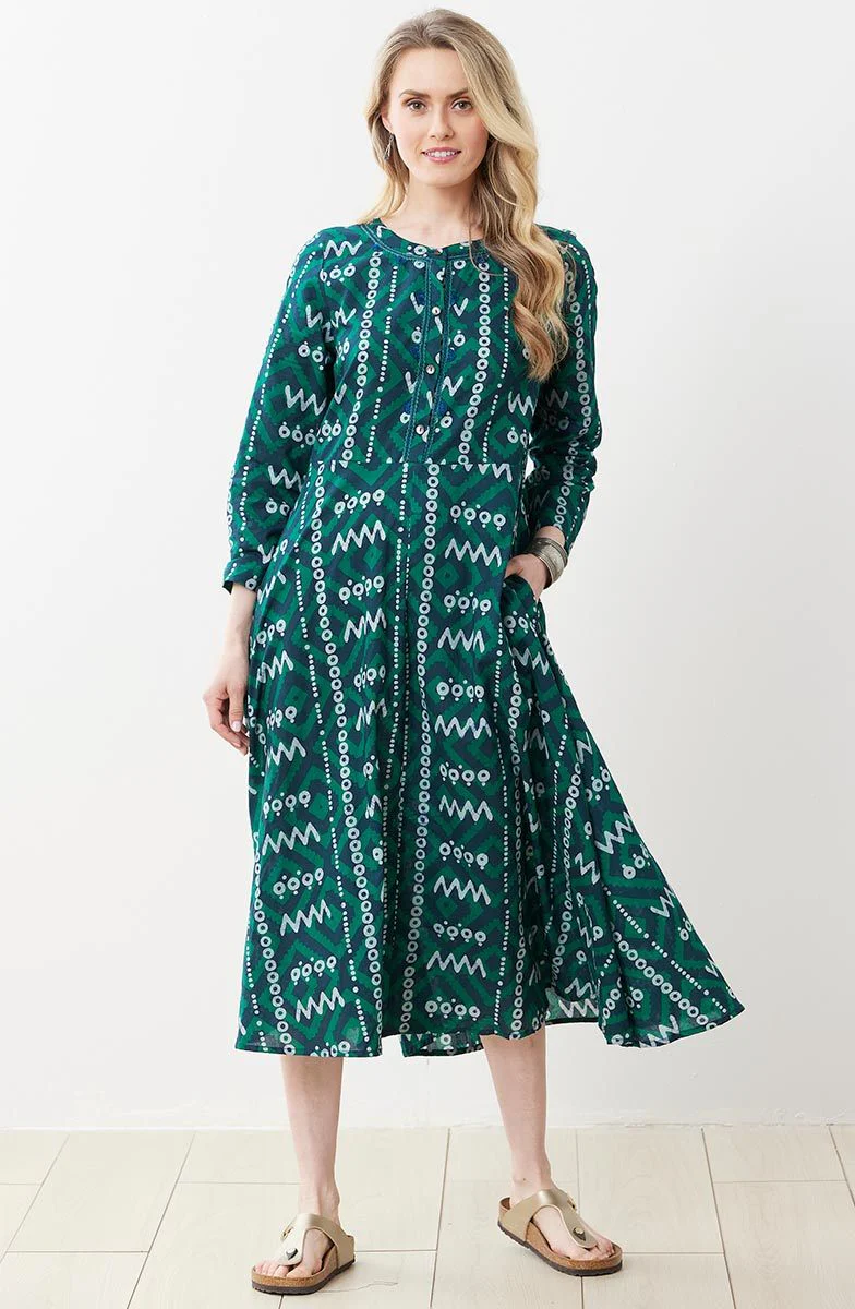 Mangala Dress - Navy/Jade - Image 4