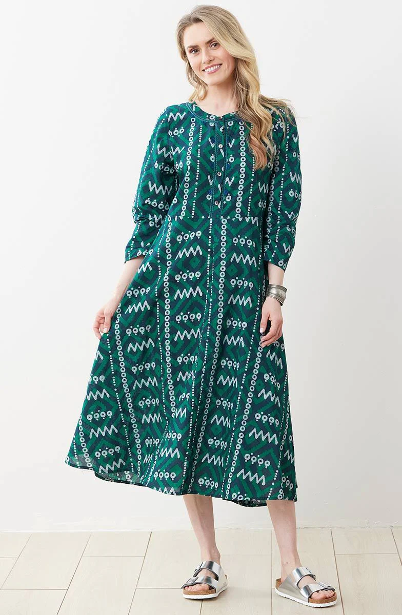 Mangala Dress - Navy/Jade - Image 5