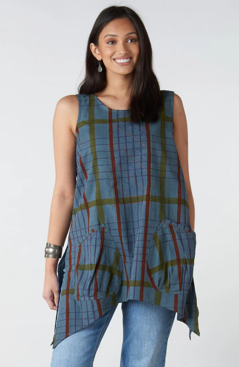 Manori Swing Tunic Tank - Blue/Multi - Image 2
