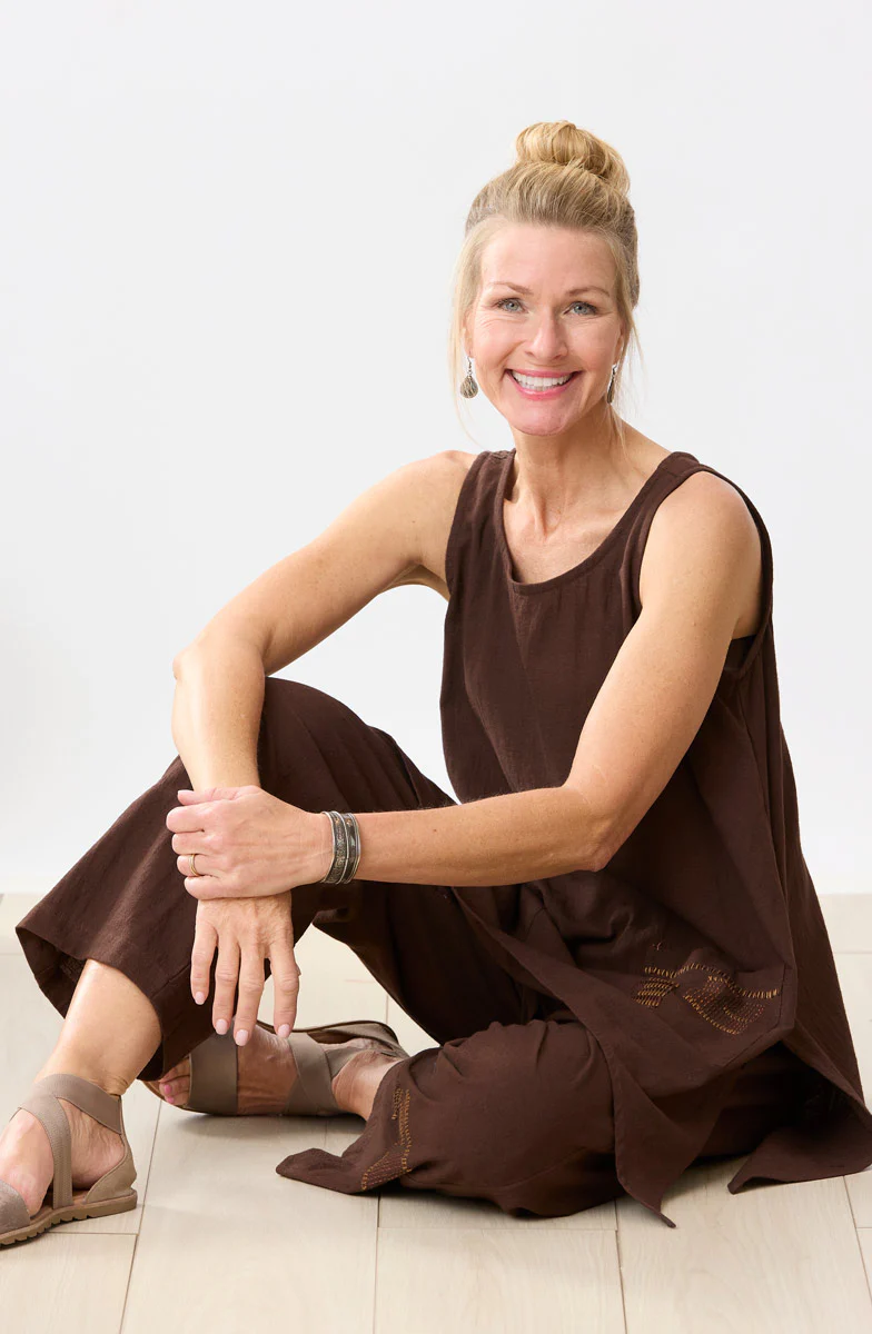 Manori Slub Cotton Swing Tunic Tank - Ebony - Image 5