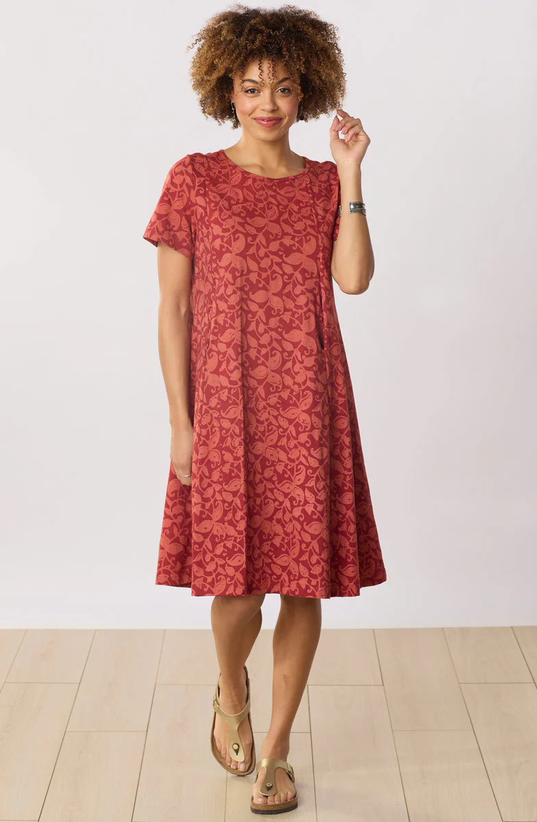 Mansi Scoop-Neck Cotton Jersey Dress - Fire red - Image 4
