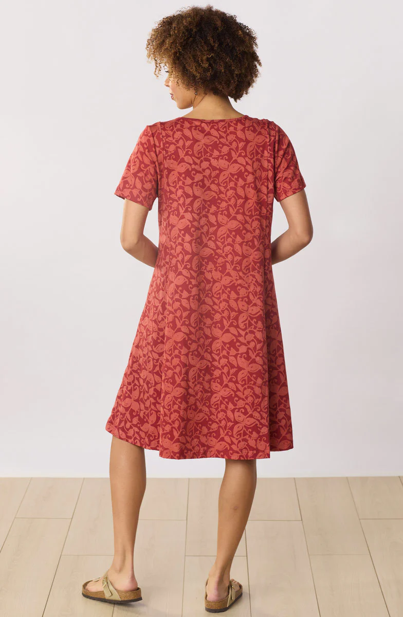 Mansi Scoop-Neck Cotton Jersey Dress - Fire red - Image 5