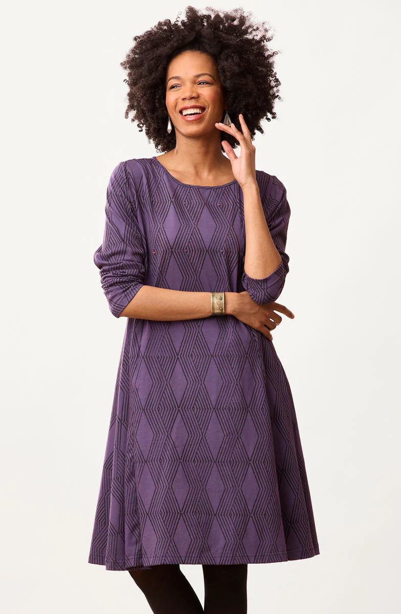 Mansi Scoop-Neck Organic Cotton Jersey Dress - Aubergine - Image 4