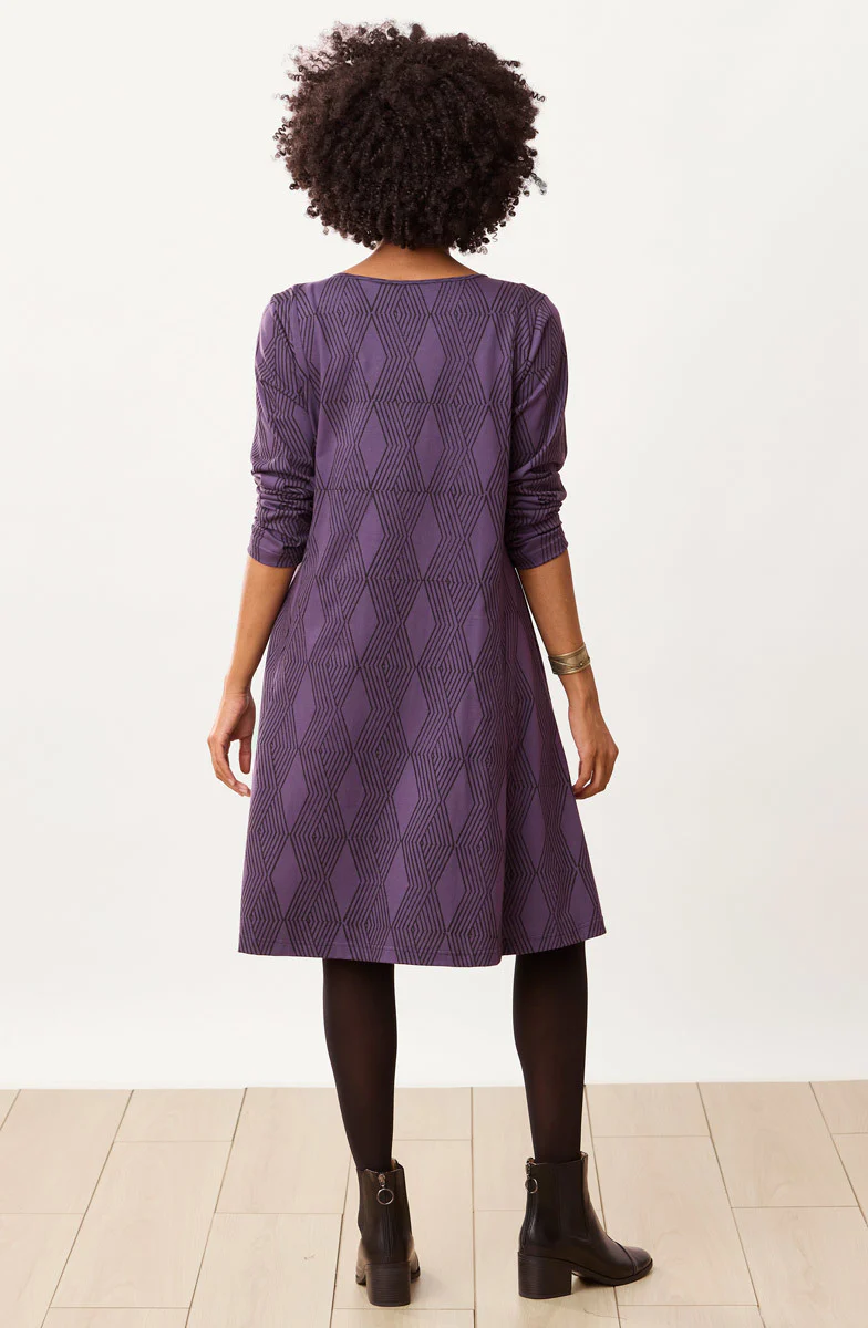 Mansi Scoop-Neck Organic Cotton Jersey Dress - Aubergine - Image 5