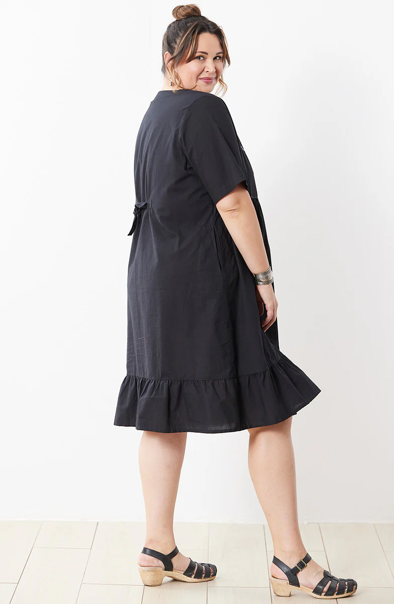Mayanka Organic Cotton Midi Dress - Black - Image 5