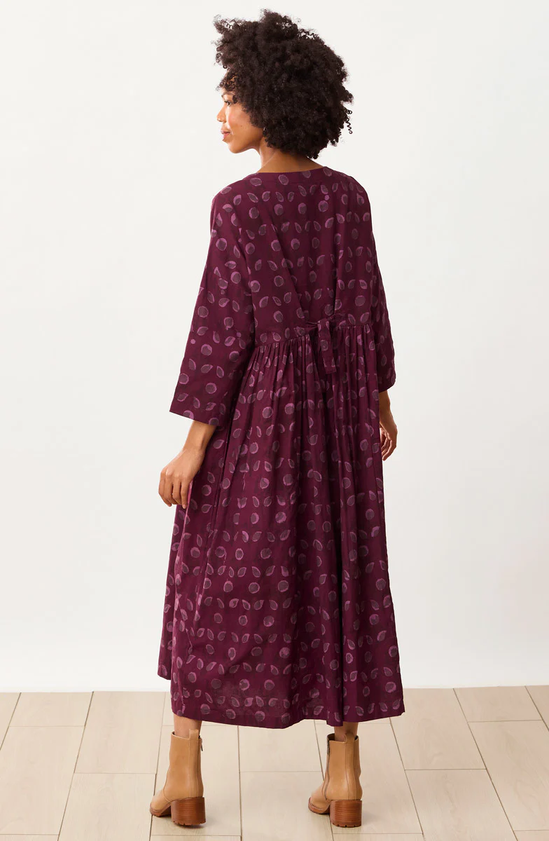 Meadow Batik Print Scoop-Neck Maxi Dress - Eggplant/Multi - Image 5