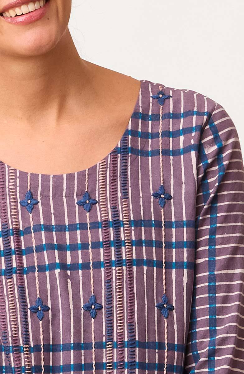 Mohina Scoop-Neck A-Line Dress - Smoky lavender - Image 3