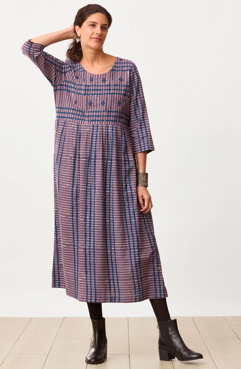 Mohina Scoop-Neck A-Line Dress - Smoky lavender - Image 4